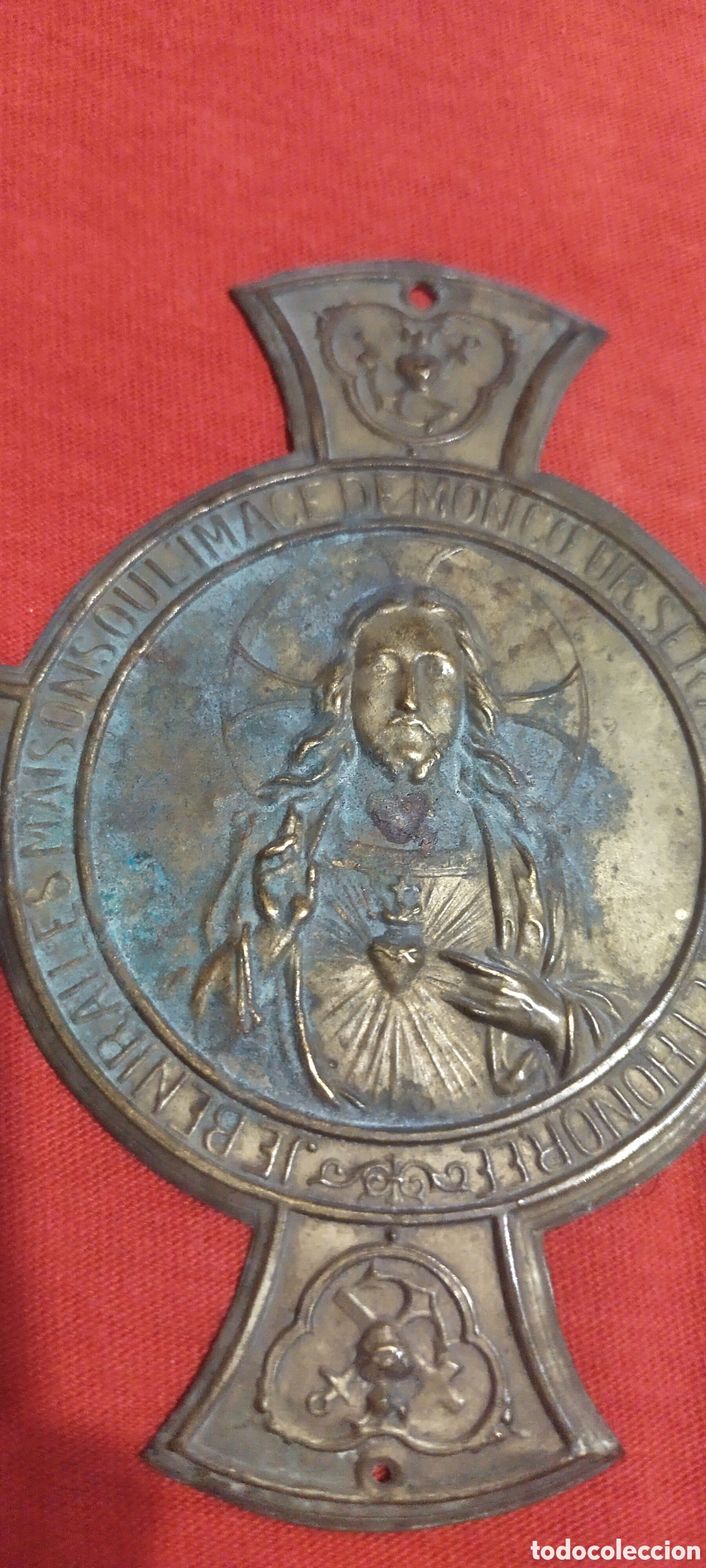 Antig&uuml;edades: Chapa coraz&oacute;n de Jes&uacute;s - Foto 2