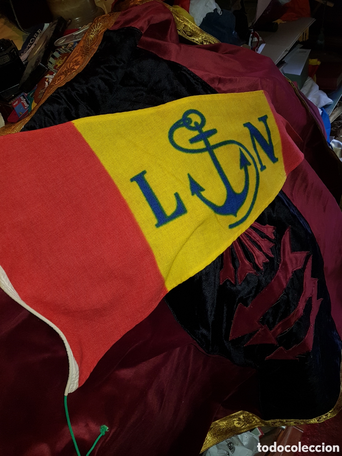 Antiquit&eacute;s: ANTIGUA BANDERA NAUTICA DE LA MARINA