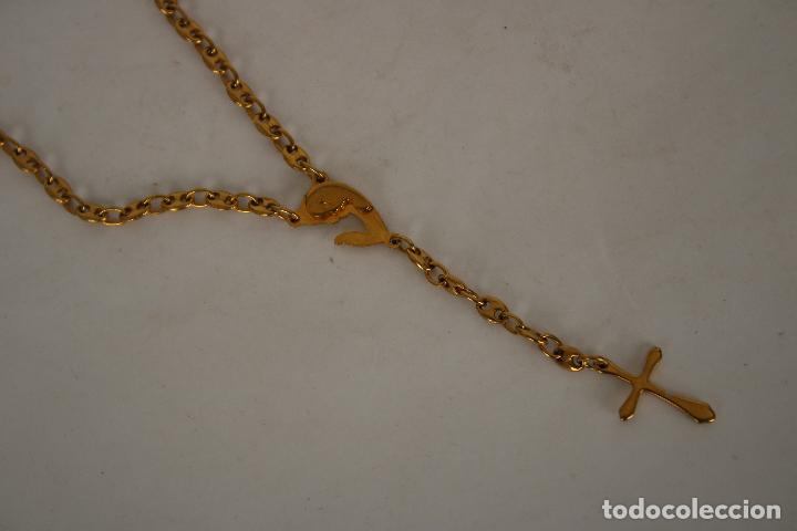 Antig&uuml;edades: collar rosario chapado en oro - Foto 5