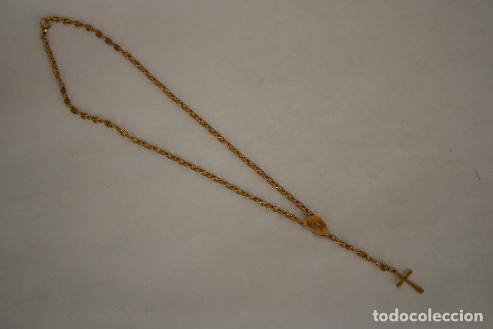 Antig&uuml;edades: collar rosario chapado en oro - Foto 1