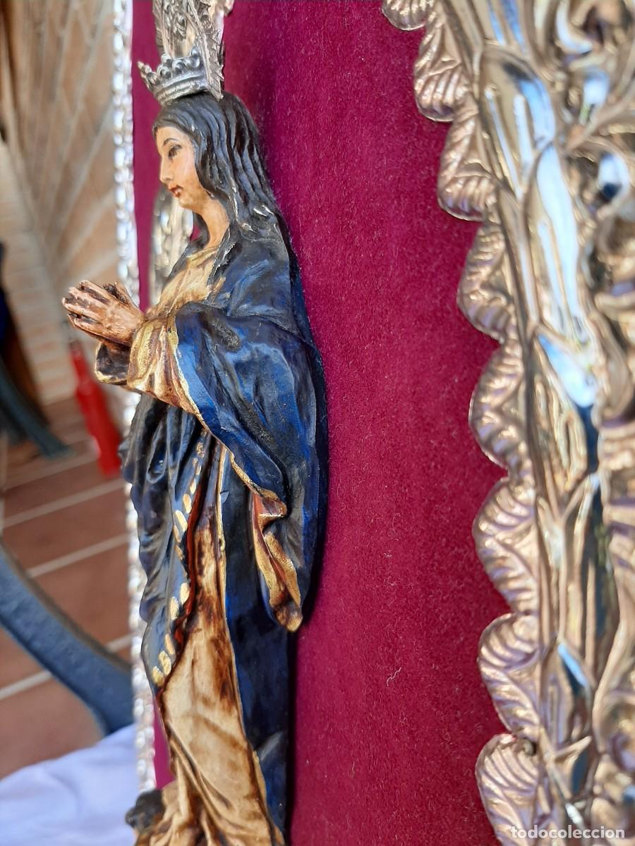 Antig&uuml;edades: CUADRO CON REPUJADO CON TALLA DE LA VIRGEN DE GUADALUPE - Foto 11
