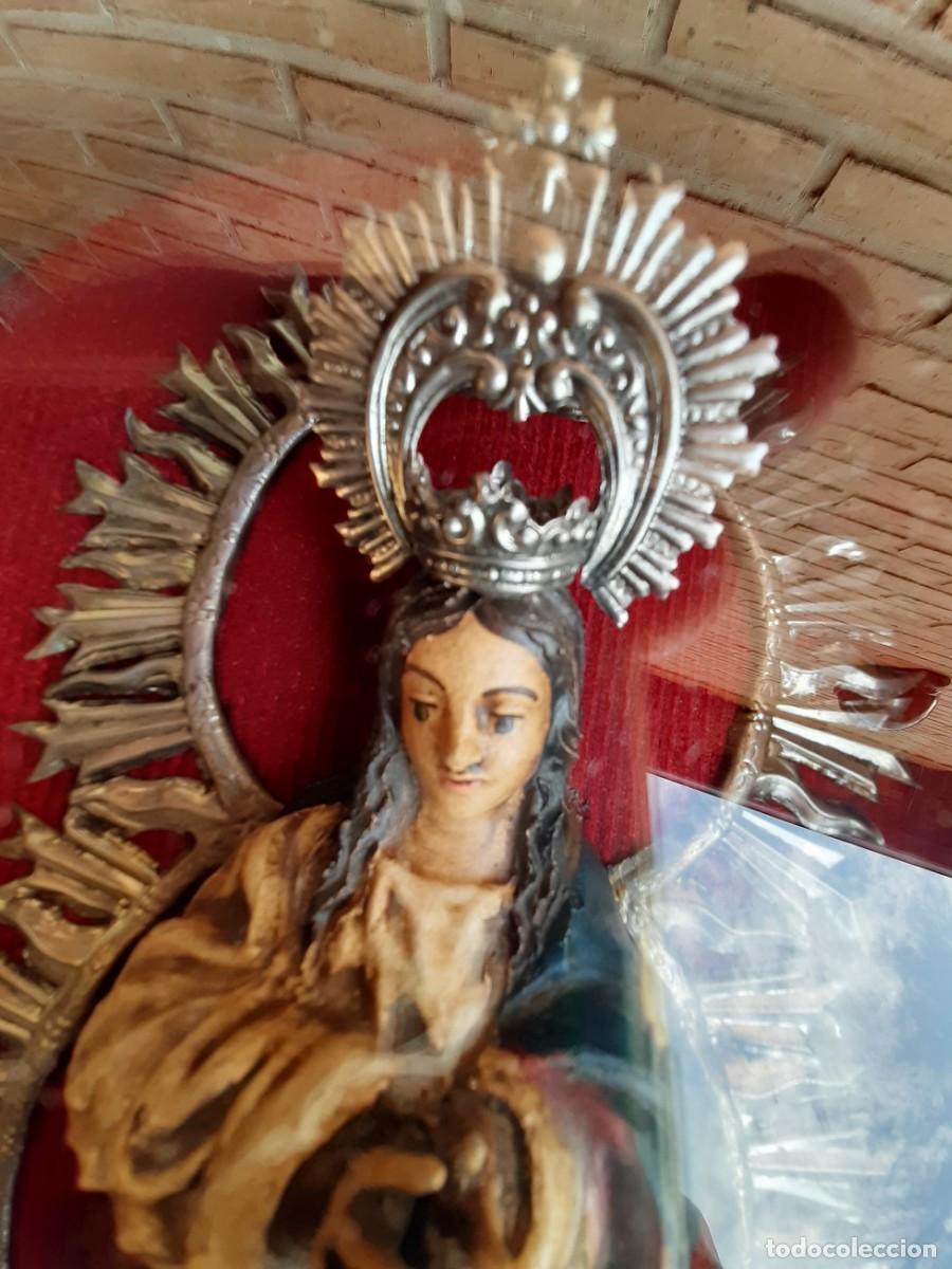 Antig&uuml;edades: CAPILLA REPUJADA CON TALLA DE LA VIRGEN DE GUADALUPE - Foto 5