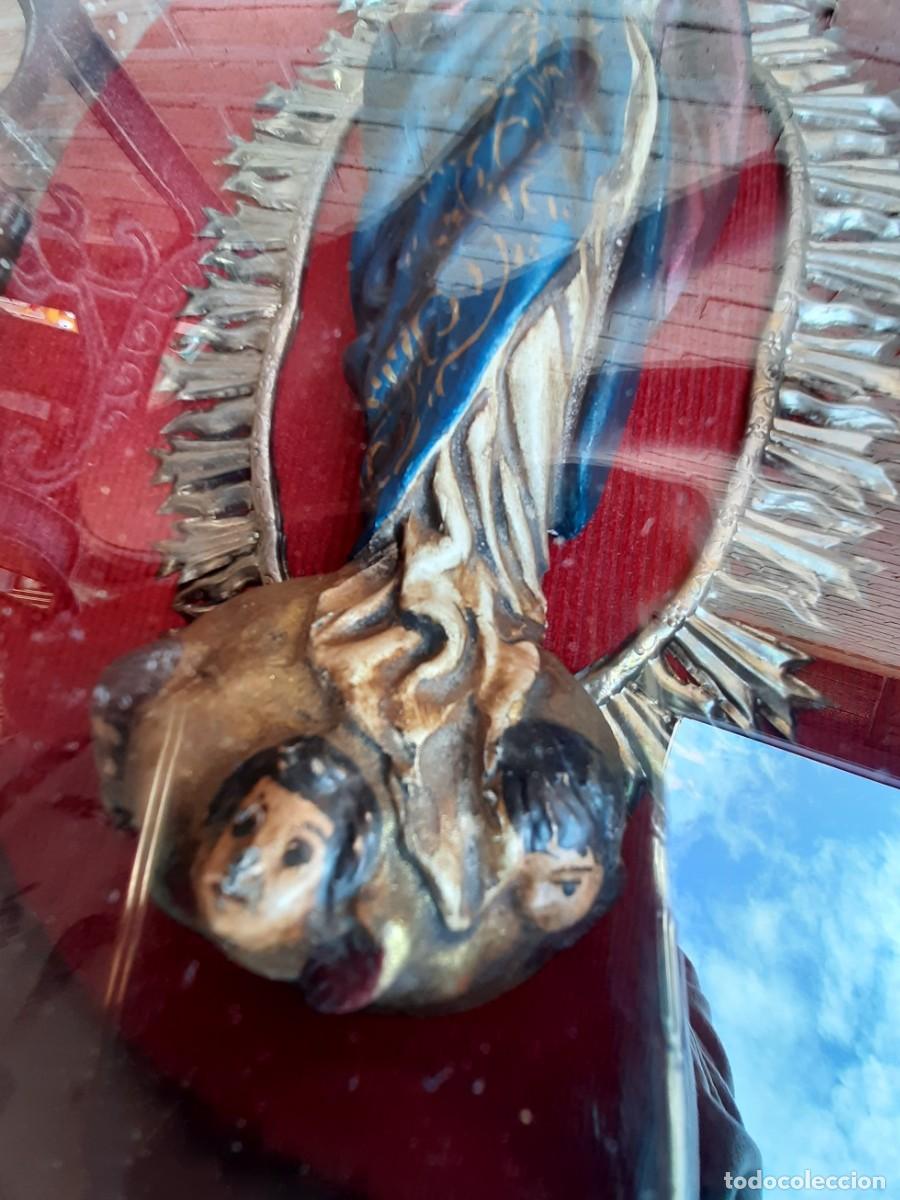 Antig&uuml;edades: CAPILLA REPUJADA CON TALLA DE LA VIRGEN DE GUADALUPE - Foto 6