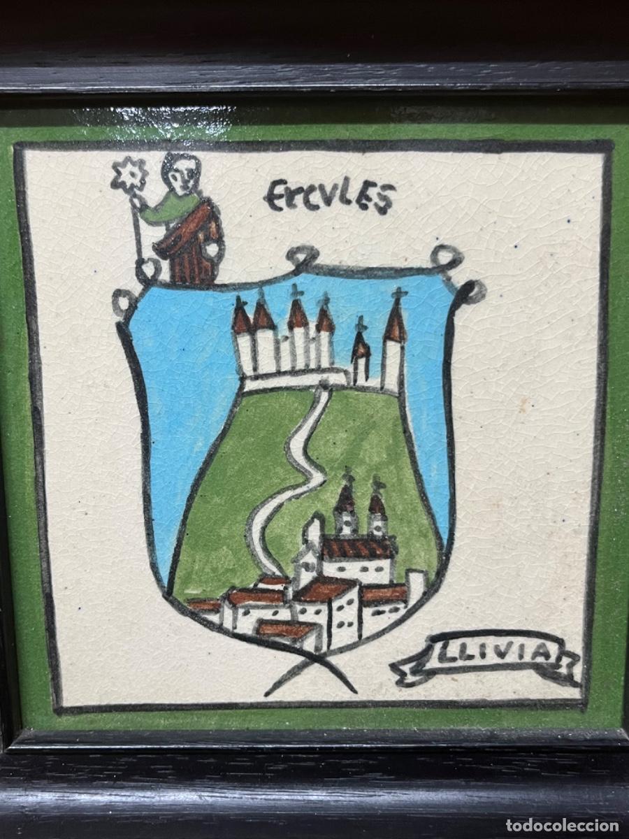 Antig&uuml;edades: AZULEJO O BALDOSA ENMARCADA DE ERCULES LLIVIA. - Foto 2