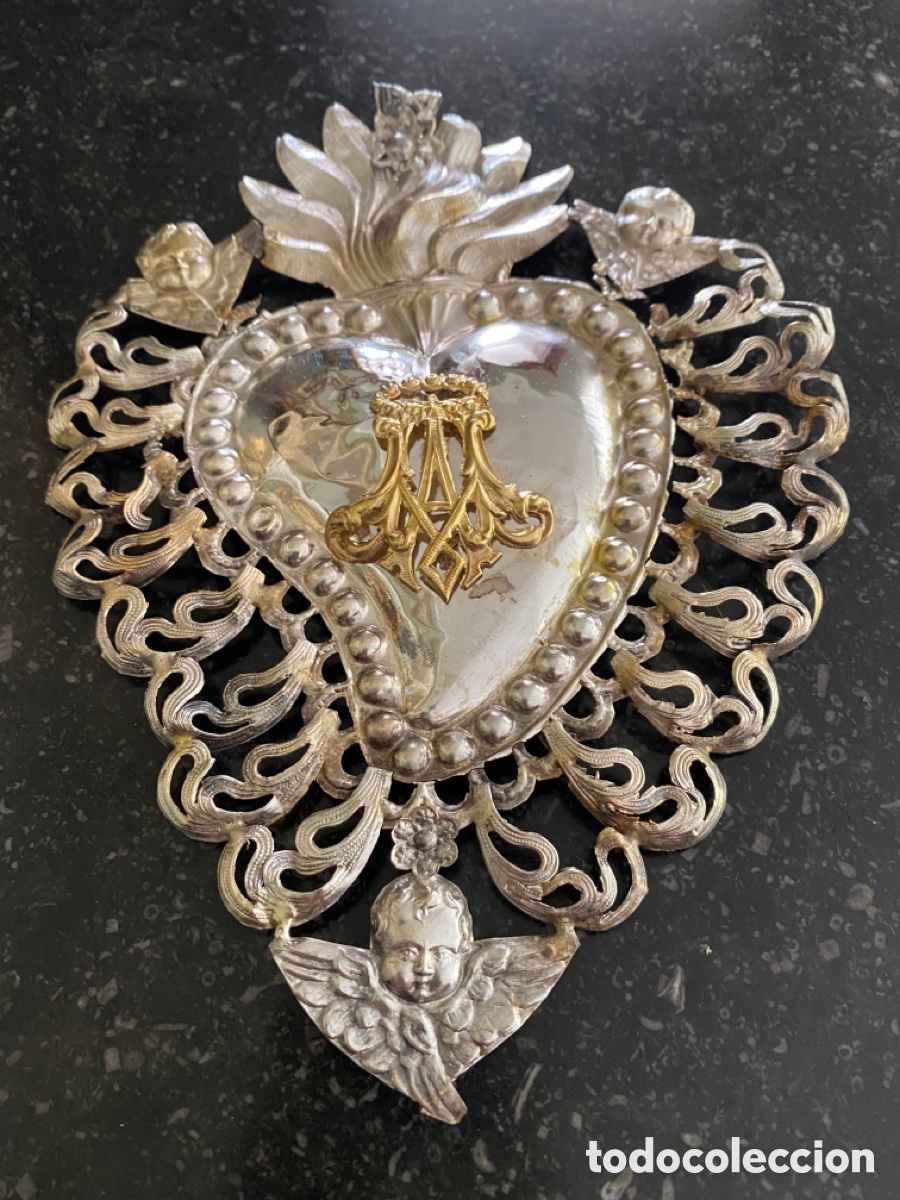 Antig&uuml;edades: Ex-voto plata con iniciales - Foto 2