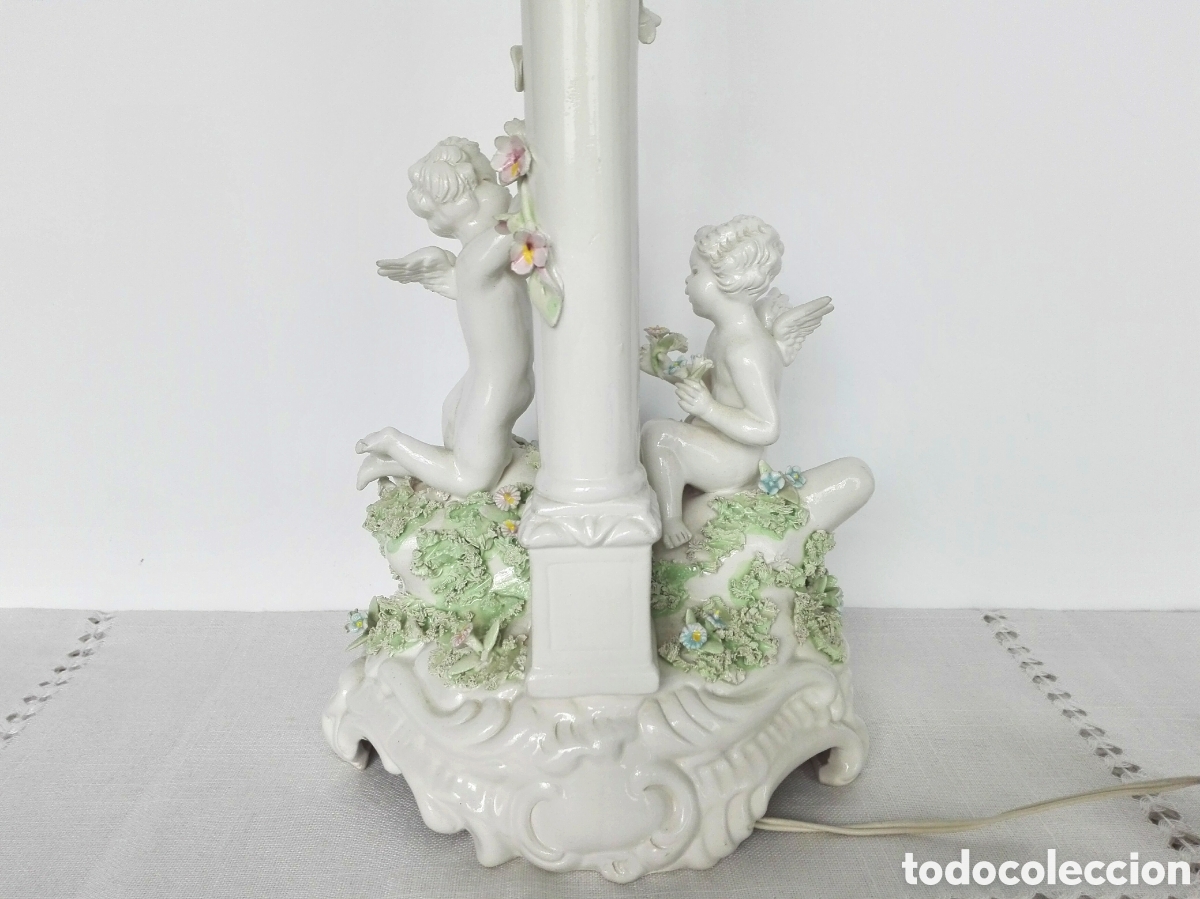 Antig&uuml;edades: L&Aacute;MPARA PORCELANA CAPODIMONTE - Foto 6