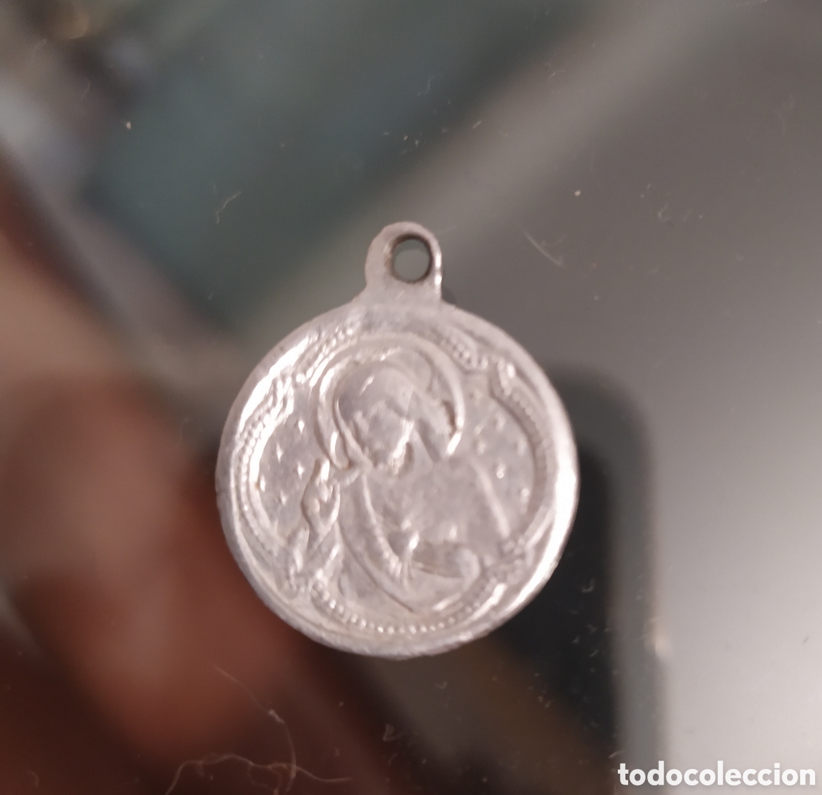Antig&uuml;edades: Medalla sagrado coraz&oacute;n de Jes&uacute;s 2 cm - Foto 2