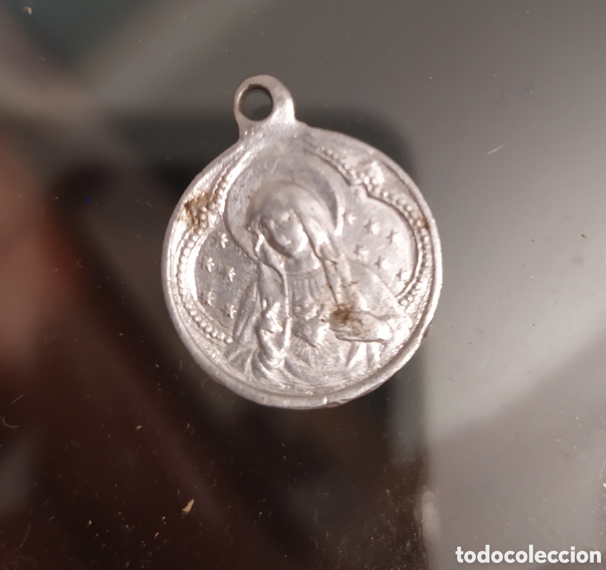 Antig&uuml;edades: Medalla sagrado coraz&oacute;n de Jes&uacute;s 2 cm - Foto 1