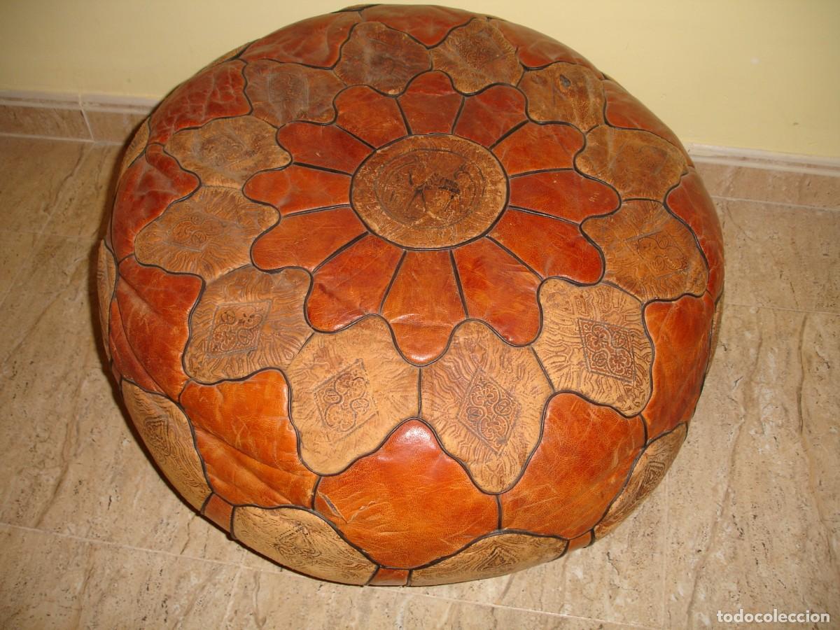 Oggetti Antichi: PUFF DE PIEL ARABE 70CM
