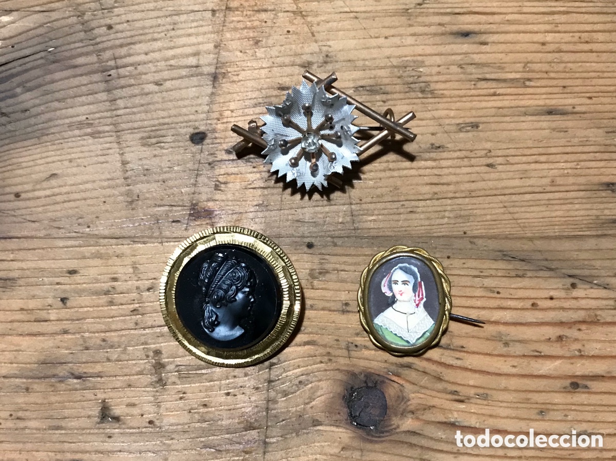 Antig&uuml;edades: Lote 3 broches - Foto 1