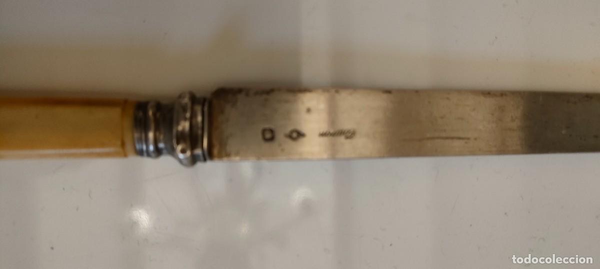 Antig&uuml;edades: CUCHILLO PLATA.XIX. MANGO MARFIL - Foto 2