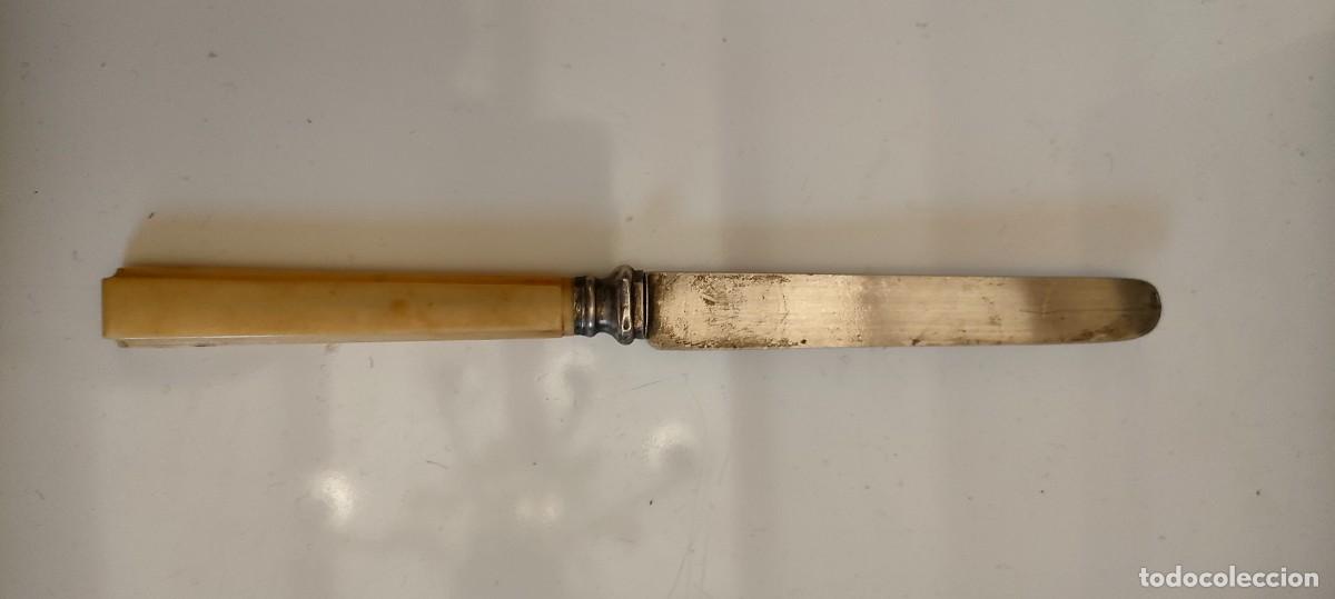 Antig&uuml;edades: CUCHILLO PLATA.XIX. MANGO MARFIL - Foto 4