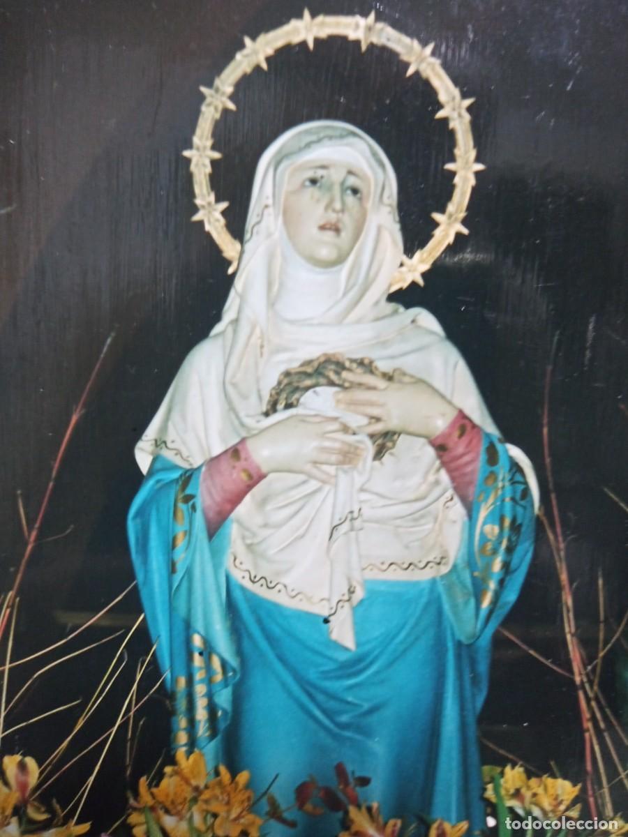 Antig&uuml;edades: BONITA VIRGEN SOBRE MADERA - Foto 3