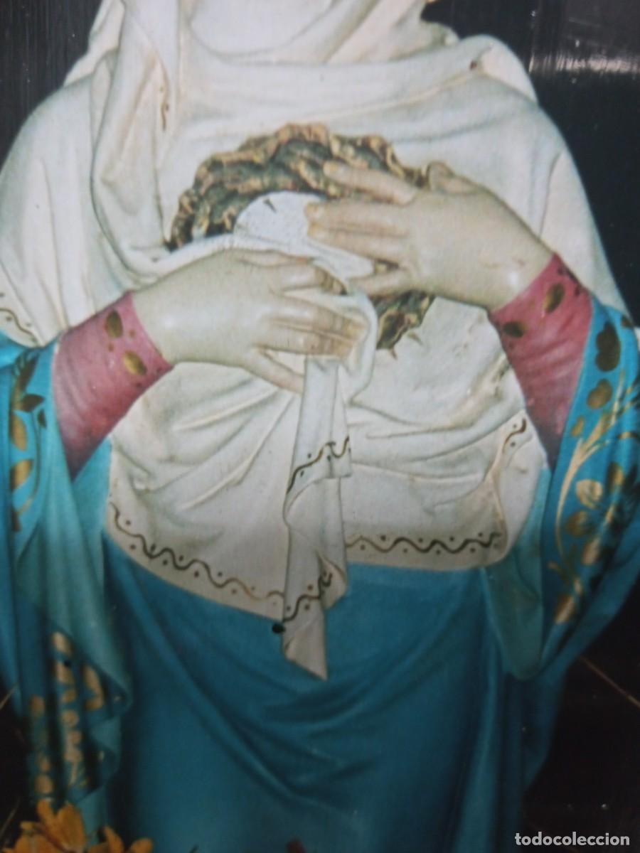 Antig&uuml;edades: BONITA VIRGEN SOBRE MADERA - Foto 5