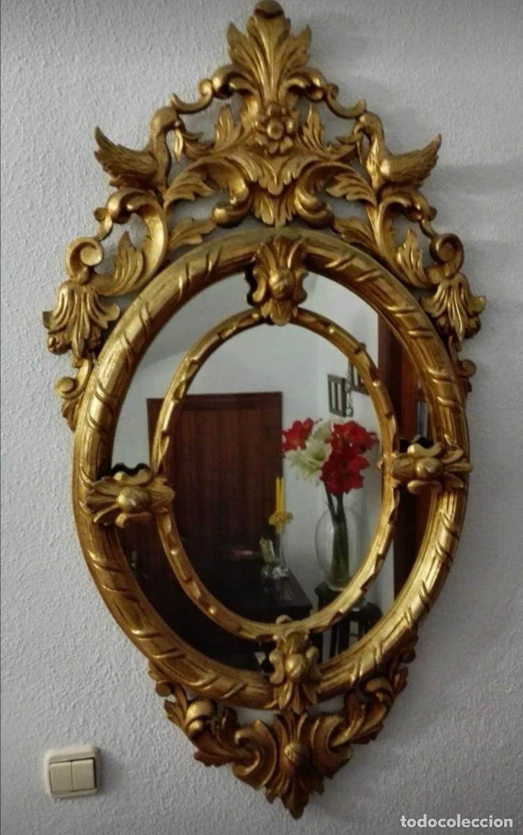 Antig&uuml;edades: Espejo tallado en madera sobre dorado - Foto 1