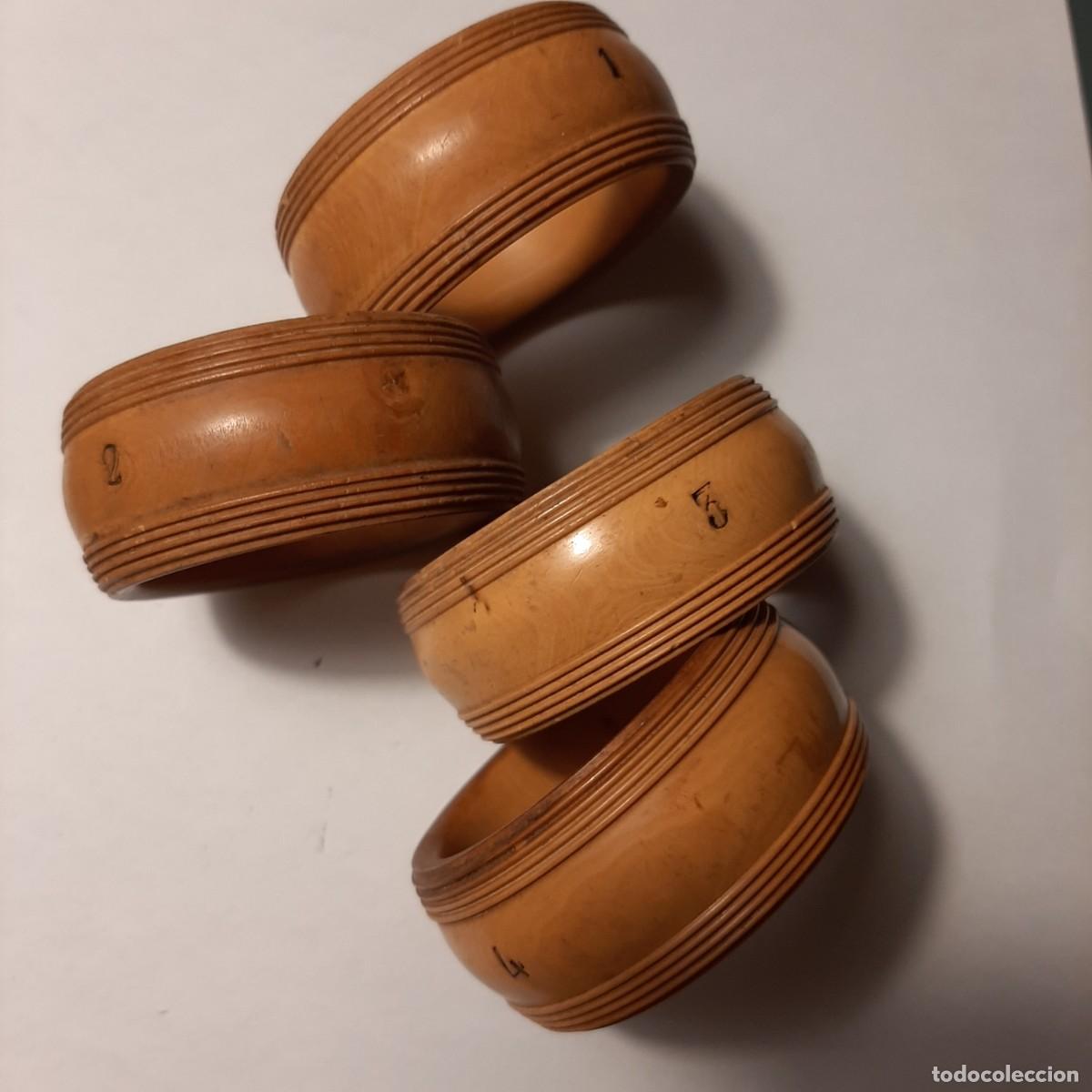 Antig&uuml;edades: 4 Servilleteros de madera s. XIX - Foto 1
