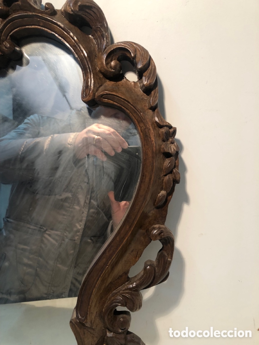 Antig&uuml;edades: ESPEJO DE TALLA MADERA. - Foto 3