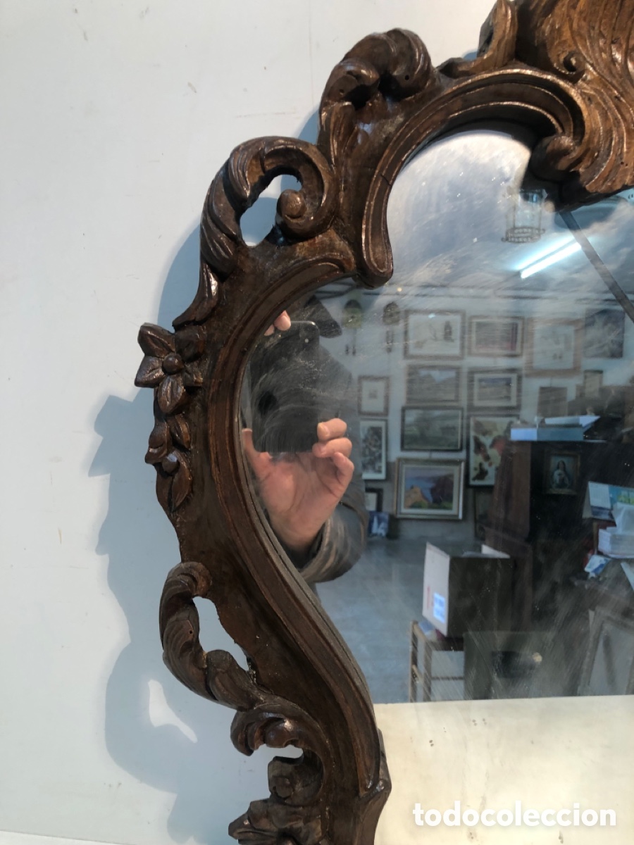 Antig&uuml;edades: ESPEJO DE TALLA MADERA. - Foto 5
