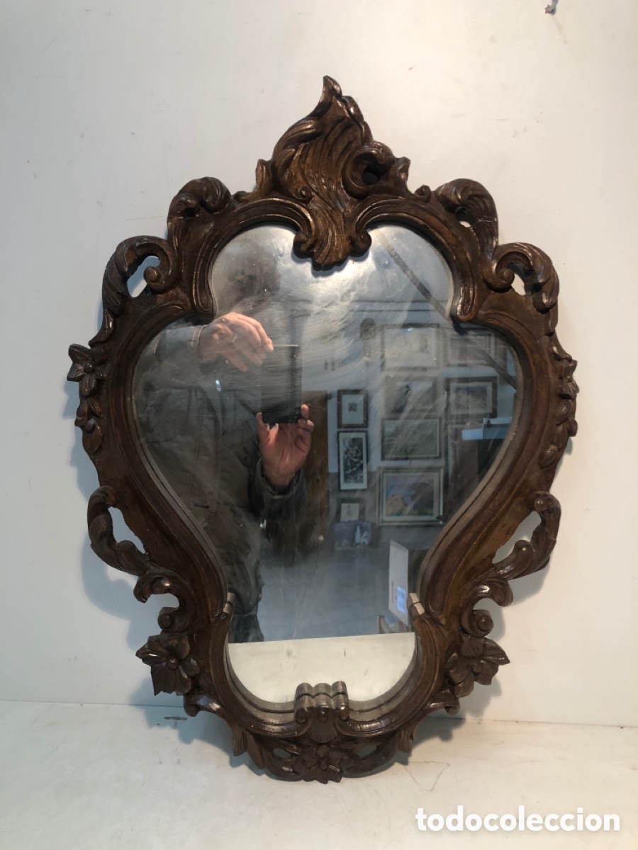 Antig&uuml;edades: ESPEJO DE TALLA MADERA. - Foto 1