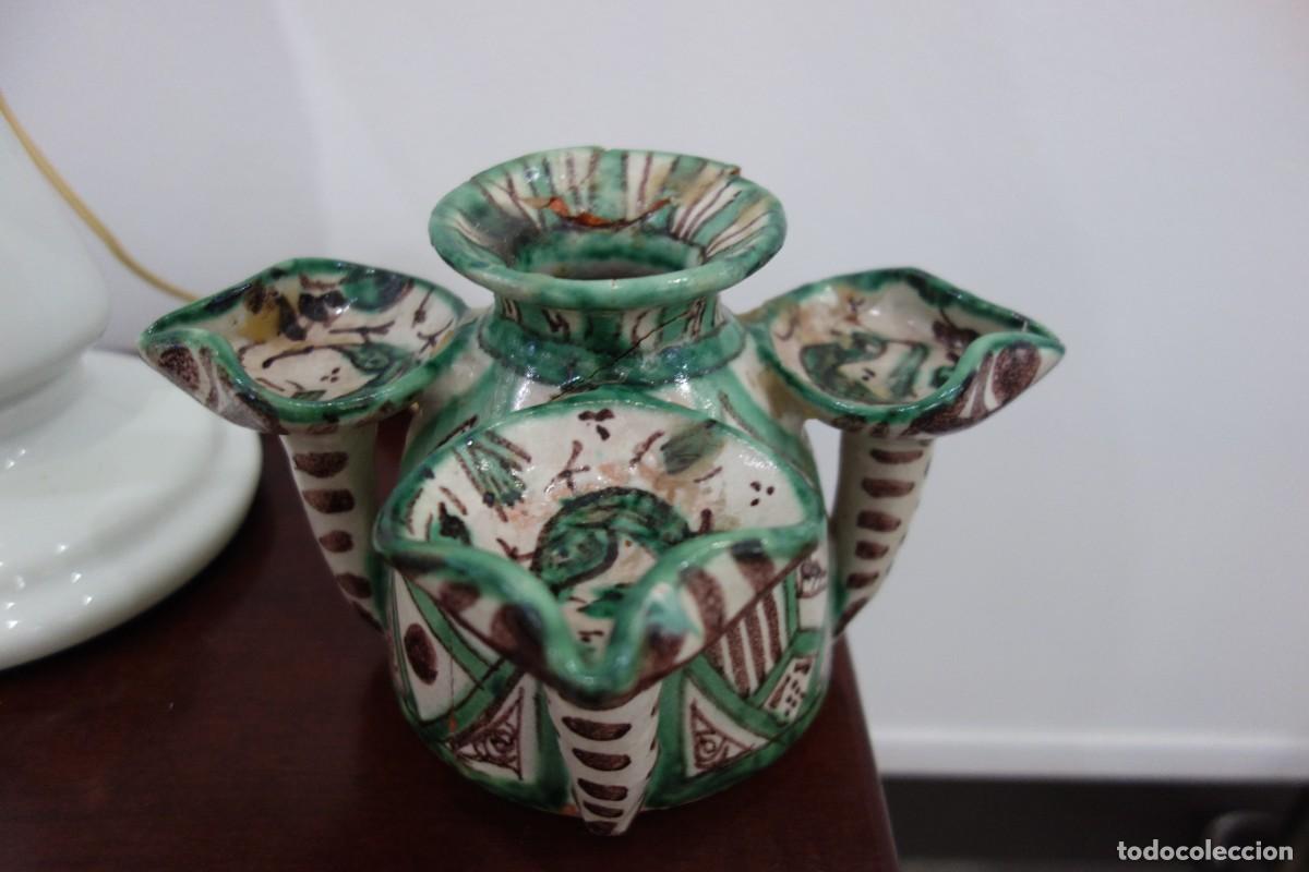 Antig&uuml;edades: CANDELABRO DE CERAMICA DE TERUEL - Foto 2