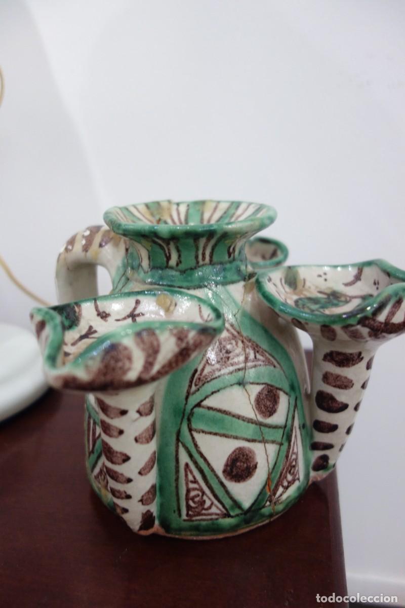 Antig&uuml;edades: CANDELABRO DE CERAMICA DE TERUEL - Foto 3
