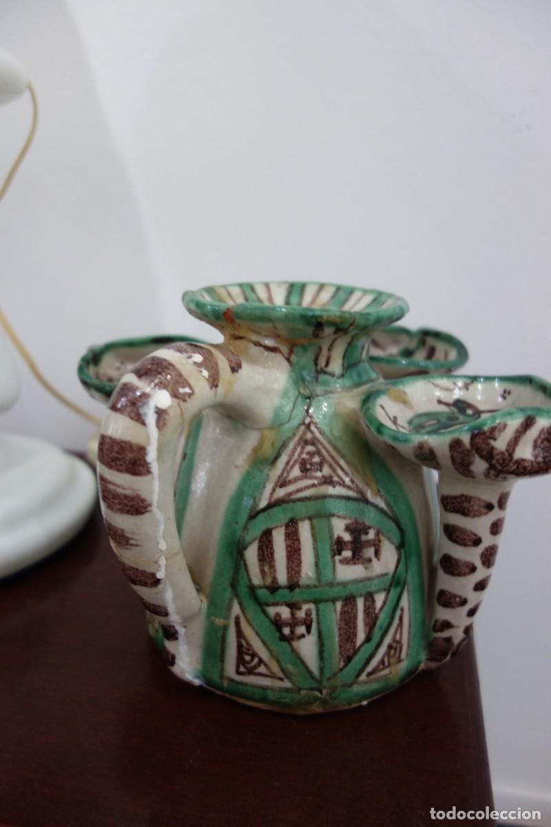Antig&uuml;edades: CANDELABRO DE CERAMICA DE TERUEL - Foto 4