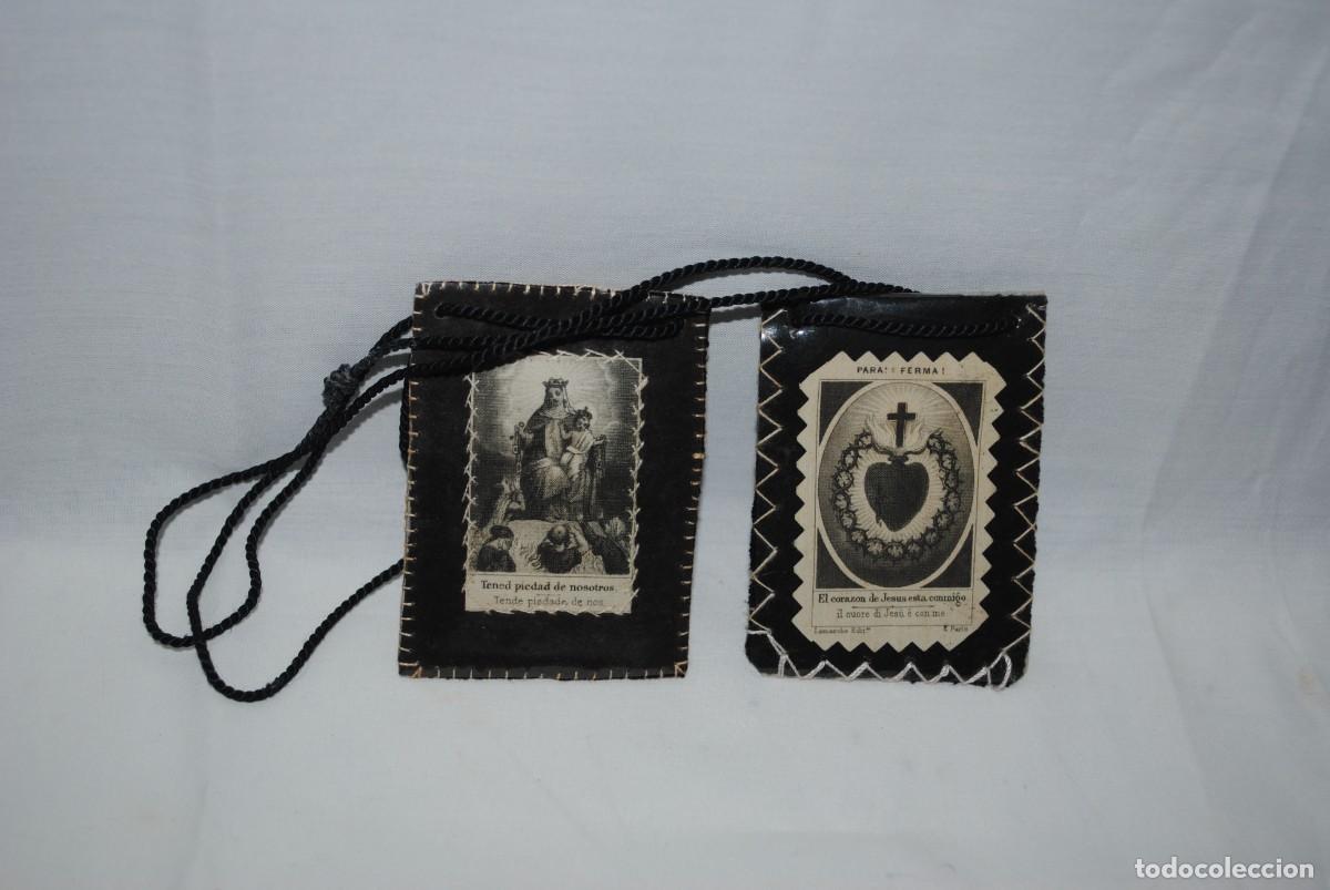 Antig&uuml;edades: ESCAPULARIO N. SE&Ntilde;ORA DEL CARMEN , Y EL CORAZON DE JESUS . - Foto 1