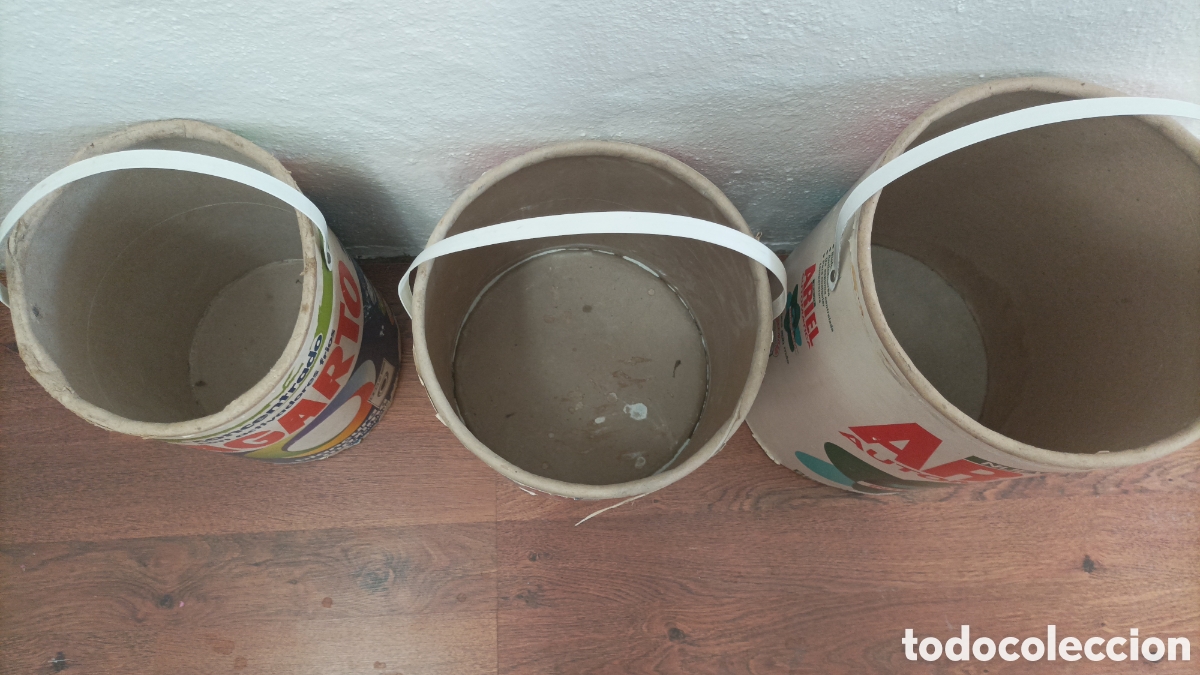 Antig&uuml;edades: 3 Botes o Cubos de Detergente antiguos - Foto 2