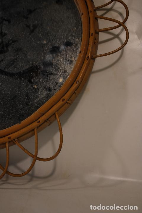 Antig&uuml;edades: espejo sol de mimbre - Foto 3