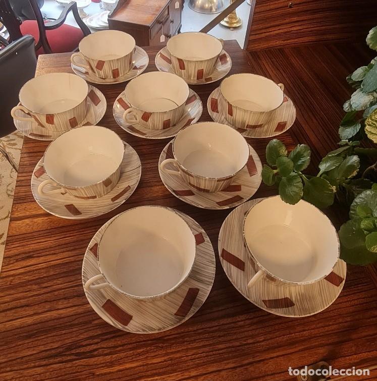 Antig&uuml;edades: 7 Tazas y platillos de consom&eacute; Cer&aacute;micas do Castro - Foto 3