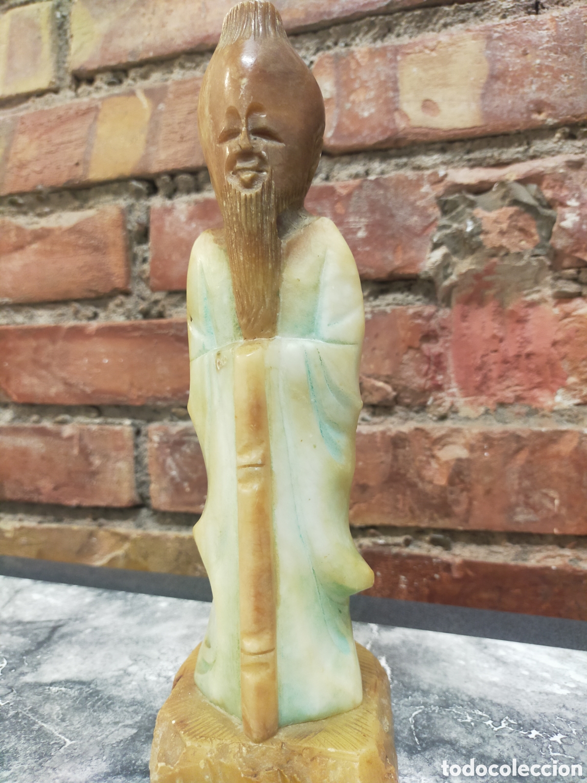 Oggetti Antichi: Figura monge de alabastro