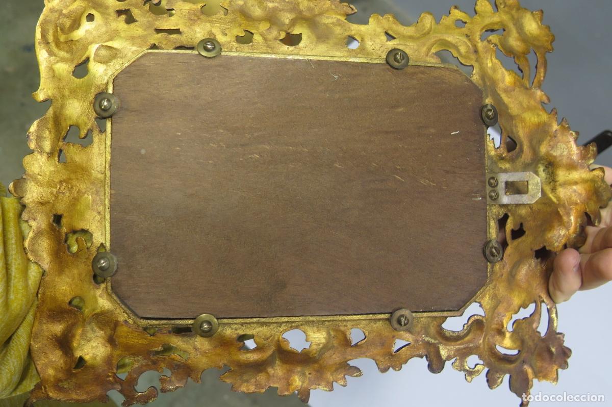 antiguo espejo mano bronce y cristal biselado p - Compra venta en  todocoleccion