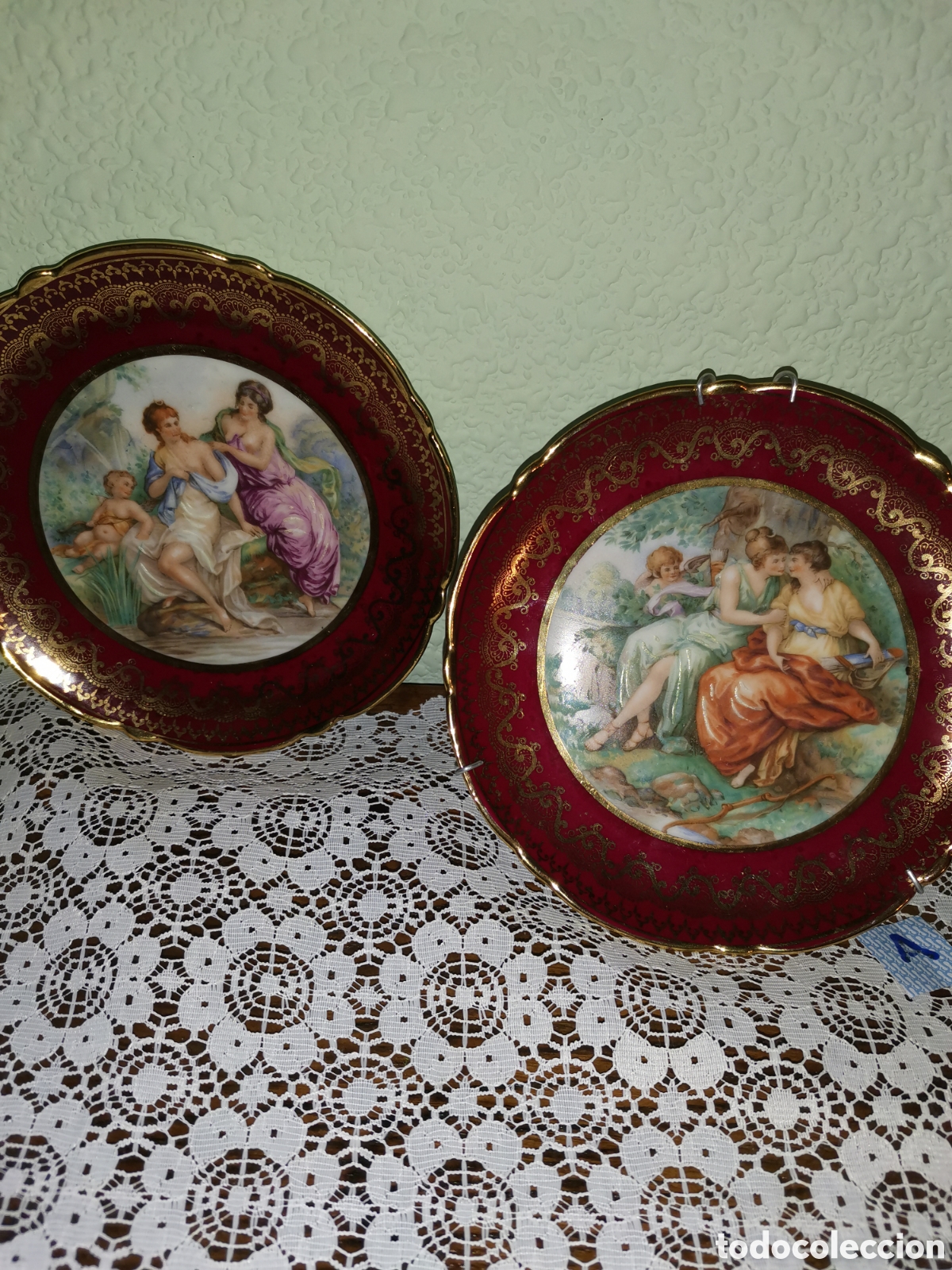 Antig&uuml;edades: Pareja de platos de Limoges - Foto 1