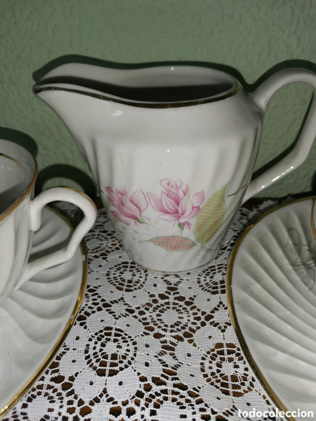 Antig&uuml;edades: Pareja de tazas de desayuno - Foto 4