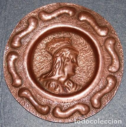 Antig&uuml;edades: PLATO DE COBRE ISABEL LA CATOLICA-10 - Foto 1