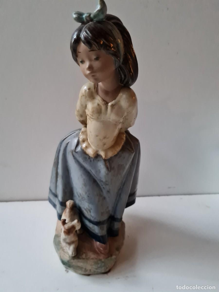 Antig&uuml;edades: LLADRO NI&Ntilde;A COM CESTO Y PERRO 35 CMS - Foto 2