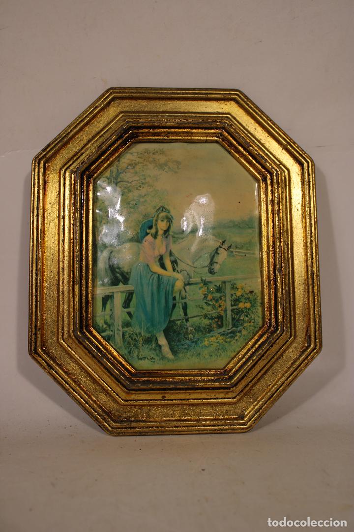 cuadro peque&ntilde;o de mujer y caballo