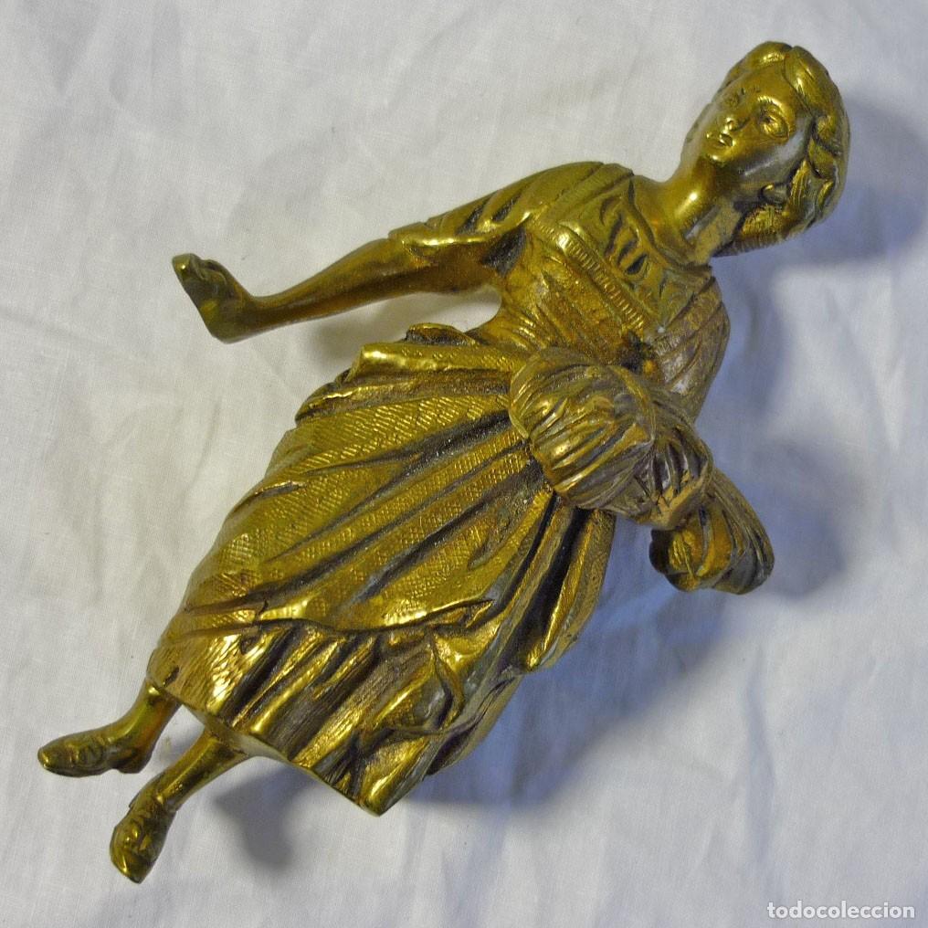 Antig&uuml;edades: Figura de bronce mujer con espigas, espigadora - Foto 1