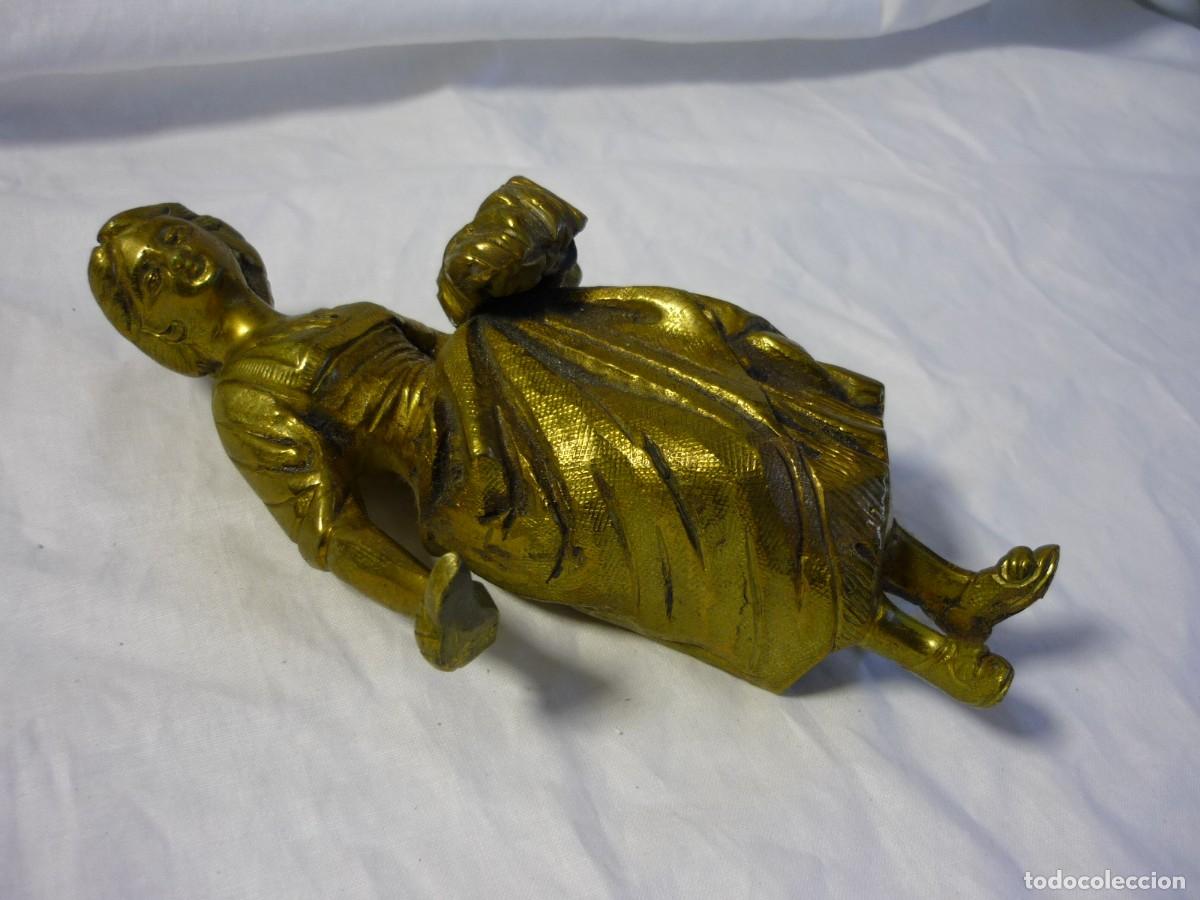 Antig&uuml;edades: Figura de bronce mujer con espigas, espigadora - Foto 3