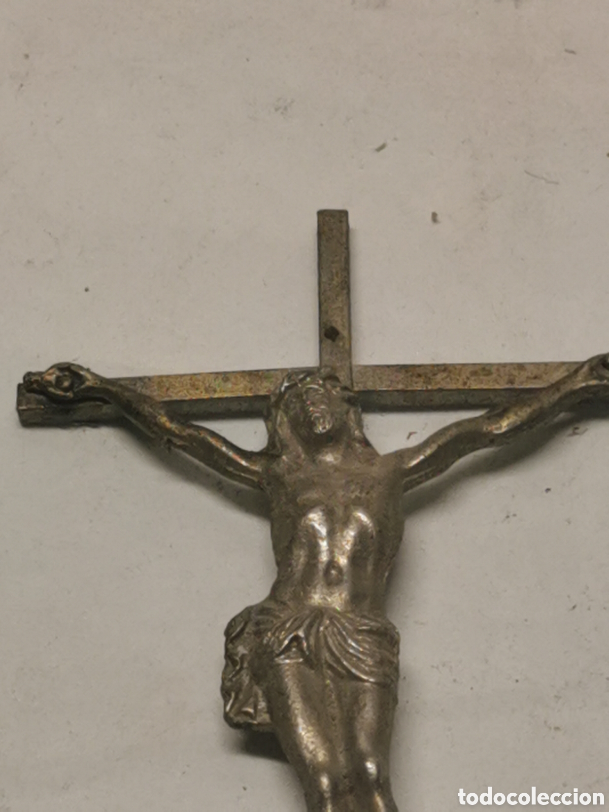 Antig&uuml;edades: Crucifijo metal - Foto 2