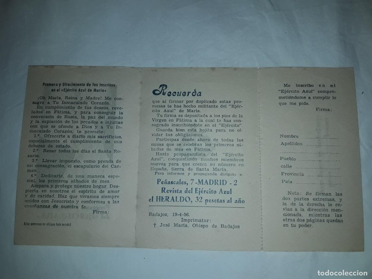 Antig&uuml;edades: Antigua estampa programa y ofrecimiento del Ejercito Azul - Foto 3