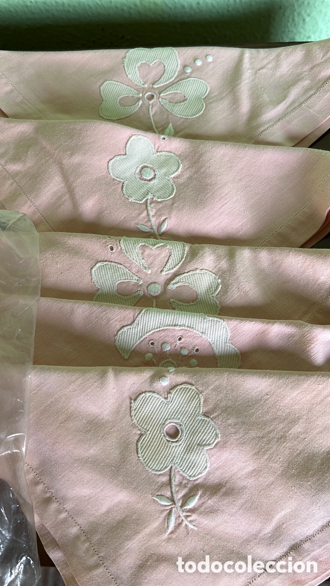 6 servilletas bordadas flores - Buy Antique tablecloths at todocoleccion -  383909299