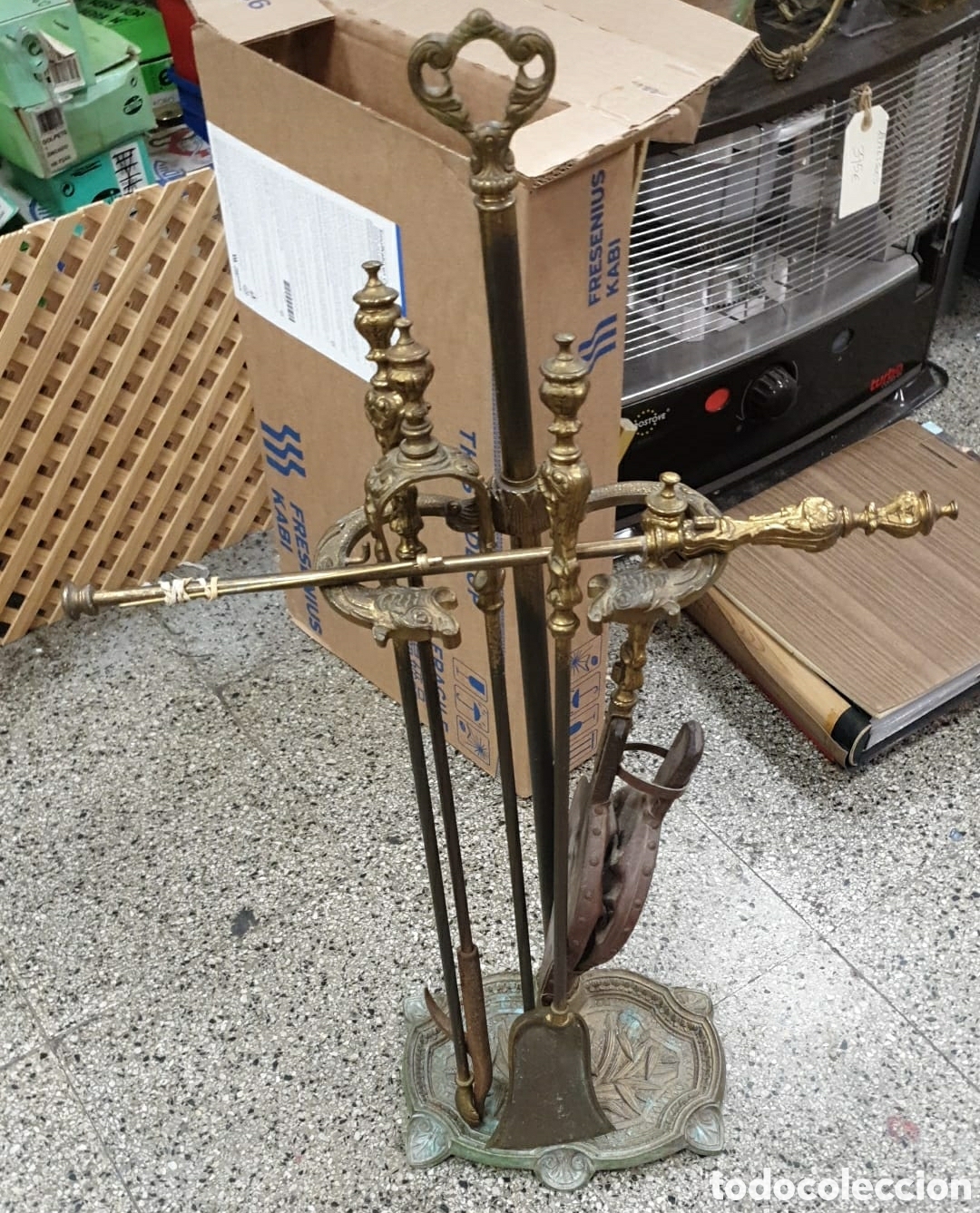 juego de utensilios chimenea de bronce - Buy Other antique objects on  todocoleccion