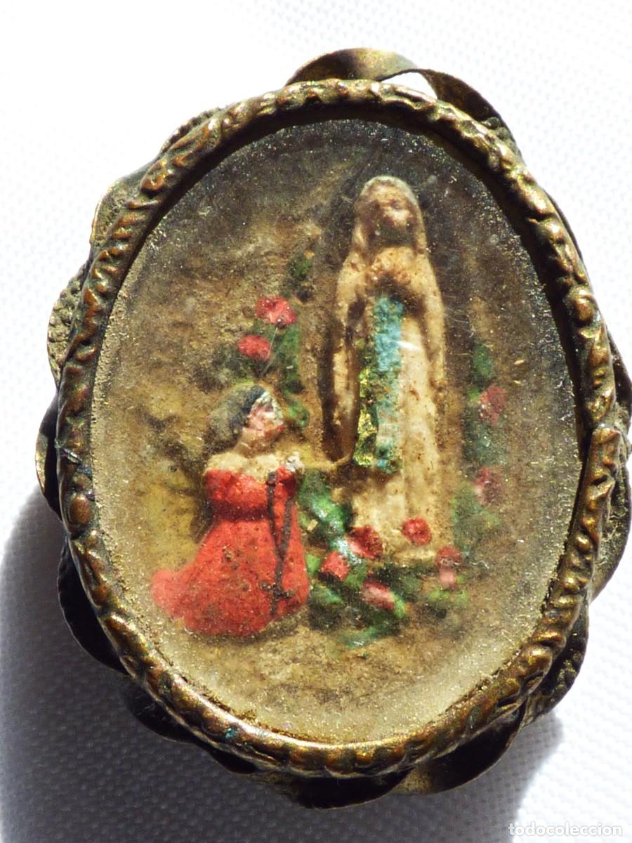 Antiquit&eacute;s: RELIQUIA VIRGEN DE LOURDES Y LA NI&Ntilde;A BERNARDITA. FINALES S.XIX