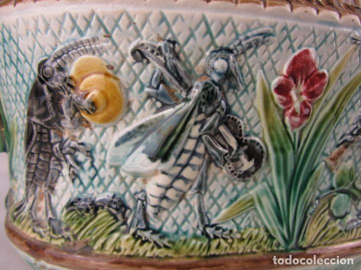 Antig&uuml;edades: Macetero en may&oacute;lica - Siglo XIX - Foto 8