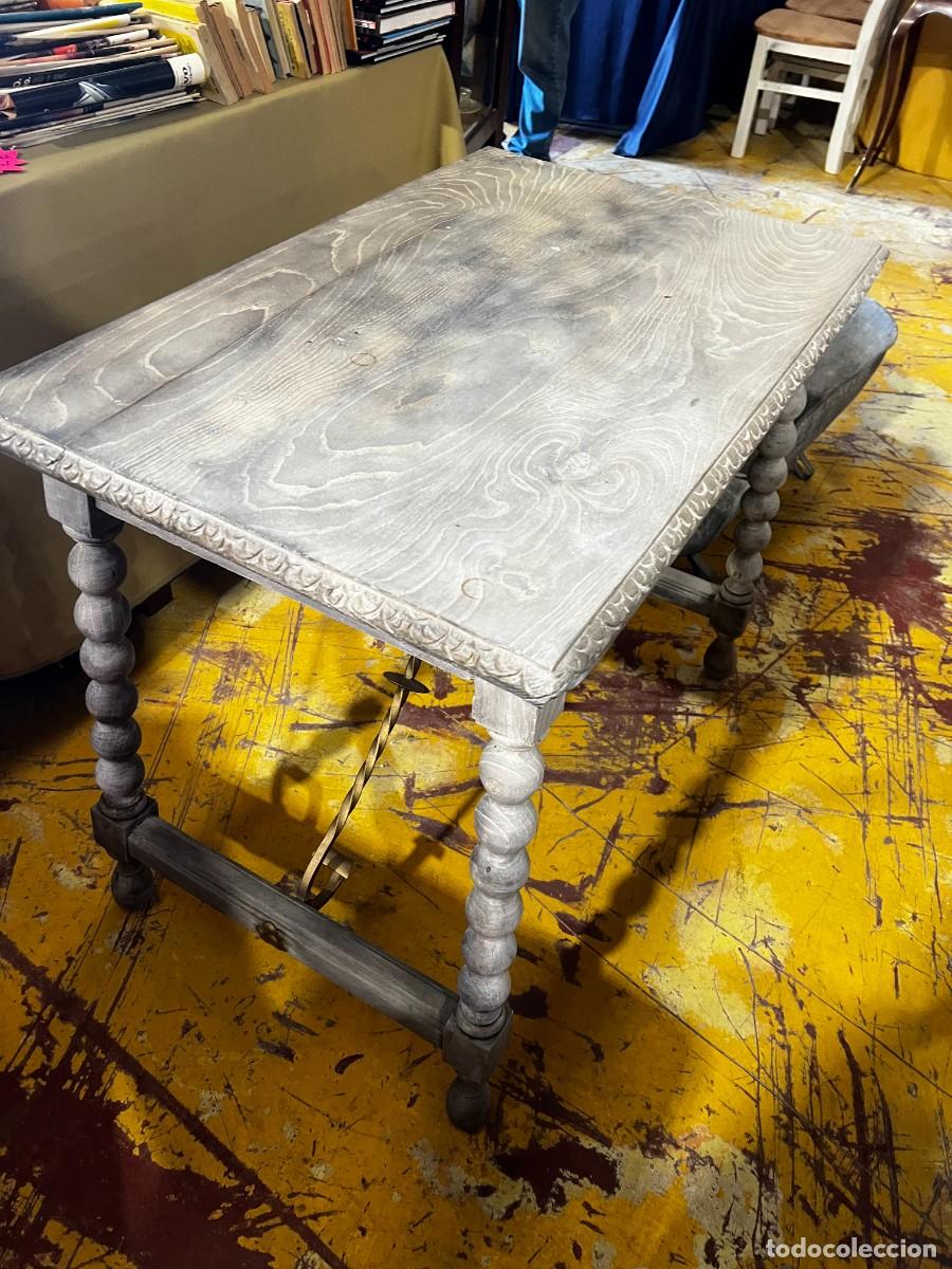 Antig&uuml;edades: MESA AUXILIAR DE MADERA DE 91x58 cms - Foto 5