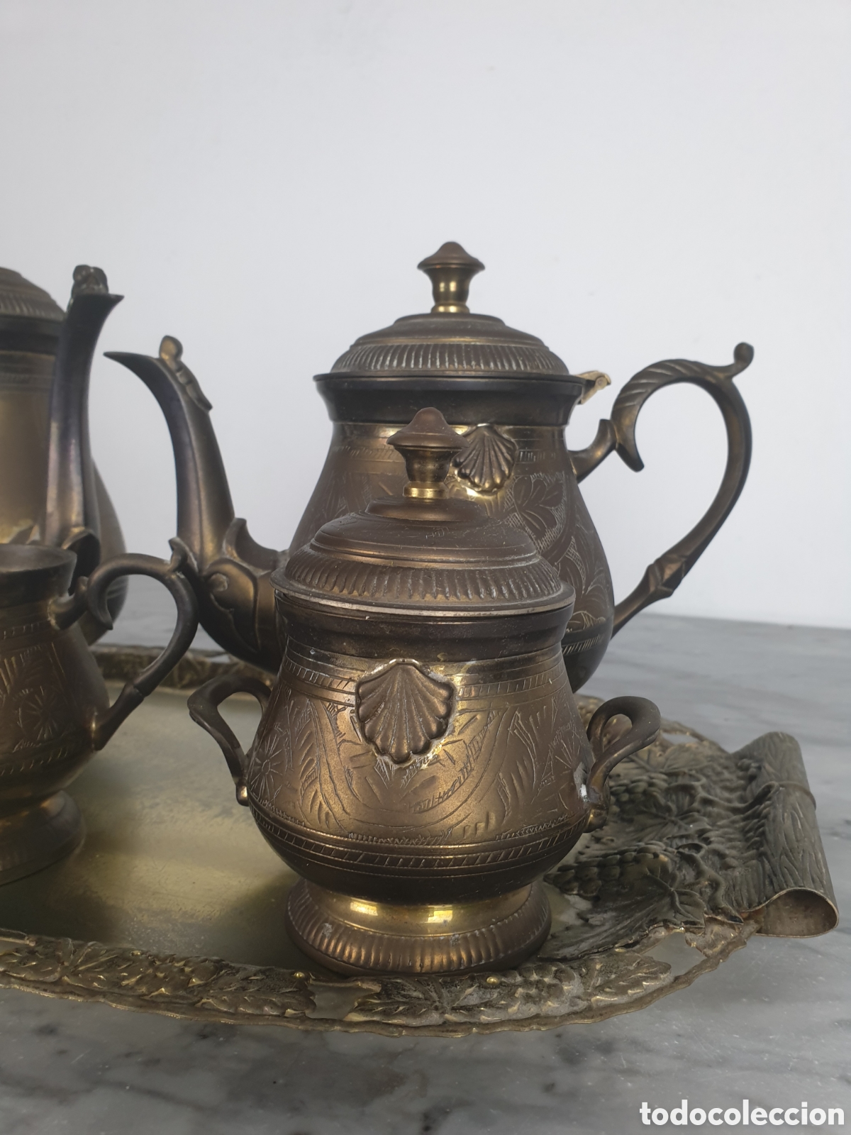 Antig&uuml;edades: Juego de t&eacute; y caf&eacute; con su bandeja - Foto 4