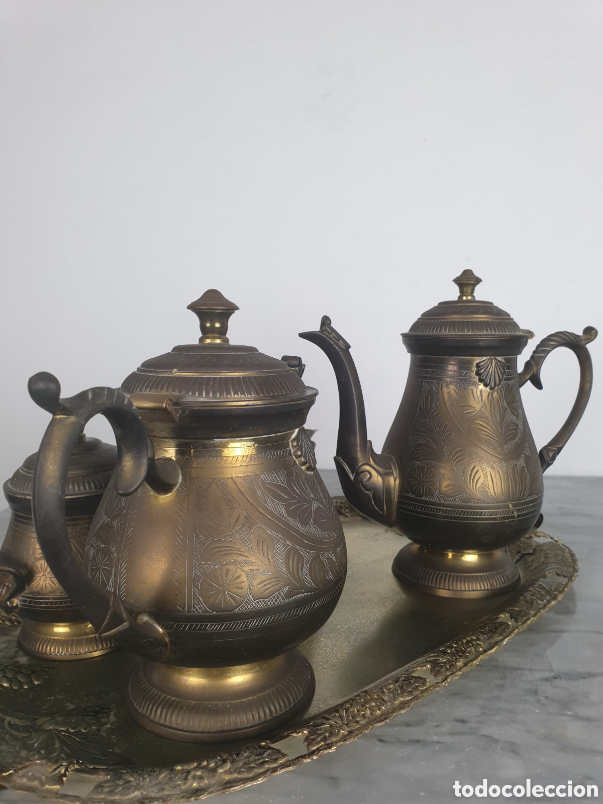 Antig&uuml;edades: Juego de t&eacute; y caf&eacute; con su bandeja - Foto 5