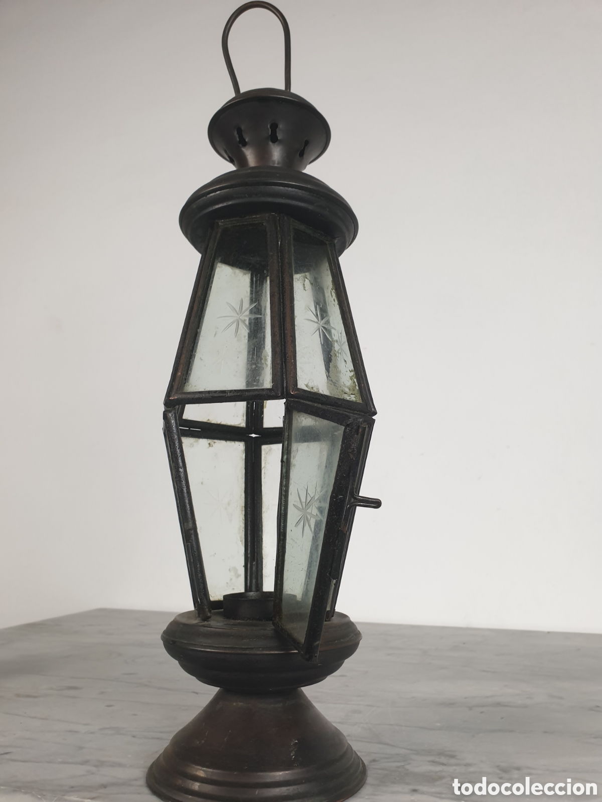 Antig&uuml;edades: Farol para vela a&ntilde;os 40 - Foto 4