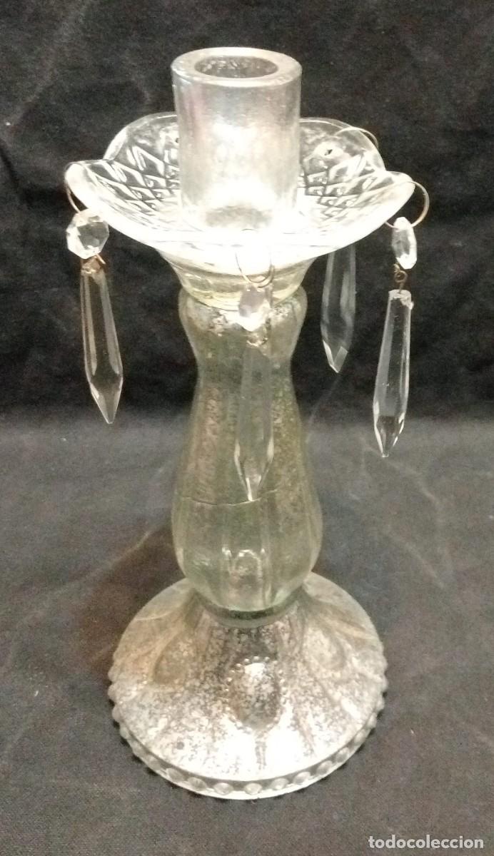Antig&uuml;edades: CANDELABRO DE VIDRIO ANTIGUO - Foto 3